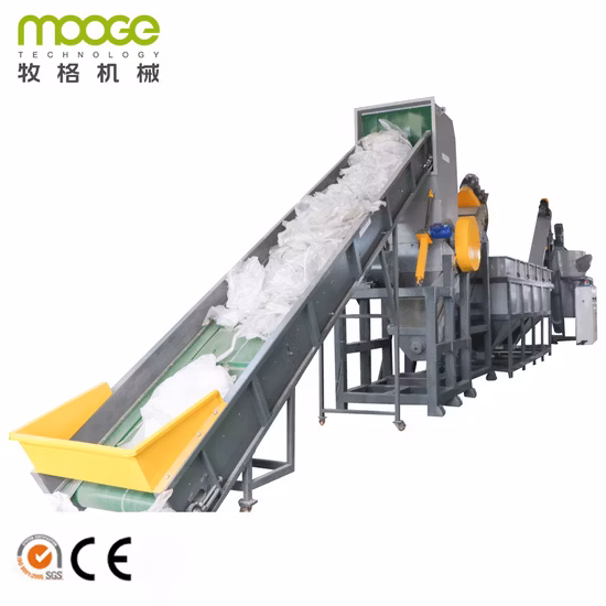 Nuovo design HDPE LDPE LLDPE BOPP PP PE Borsa tessuta con pellicola Borsa jumbo Scaglie di plastica Riciclaggio dei rottami Frantumazione Linea di lavaggio Recyle Plant Crusher Machine